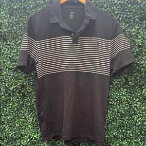 INC International Concepts Men's Polo with Black and White Stripes